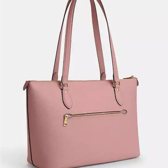 🔥🌺NWT! Coach Gallery Tote Handbag Gold/Pink Petal Msrp:$378.00 - Picture 2 of 4